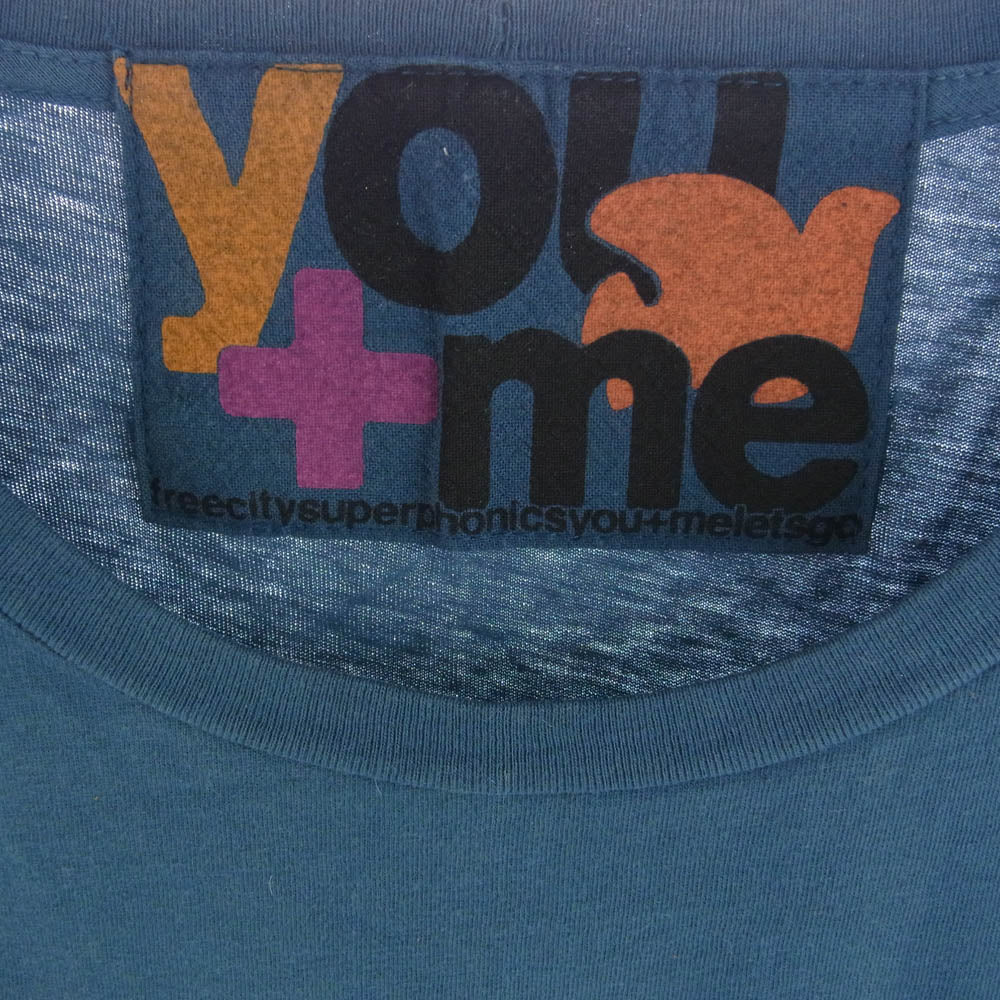 フリーシティ you＋ me プリント 半袖 Tシャツ ネイビー系【中古】