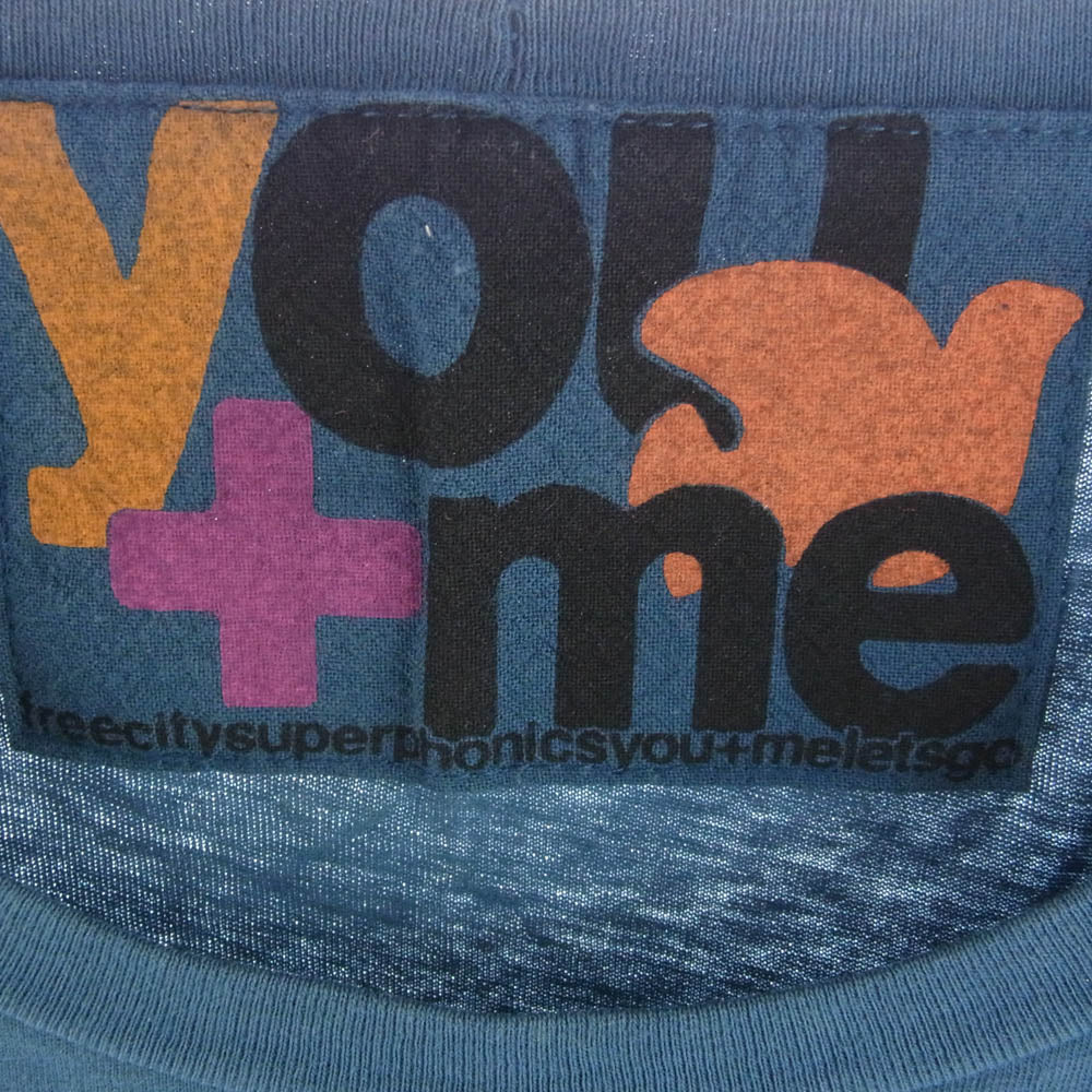 フリーシティ you＋ me プリント 半袖 Tシャツ ネイビー系【中古】