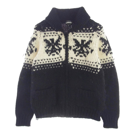 ジョンズクロージング カウチンニットセーター ブラック系 ホワイト系 38【中古】