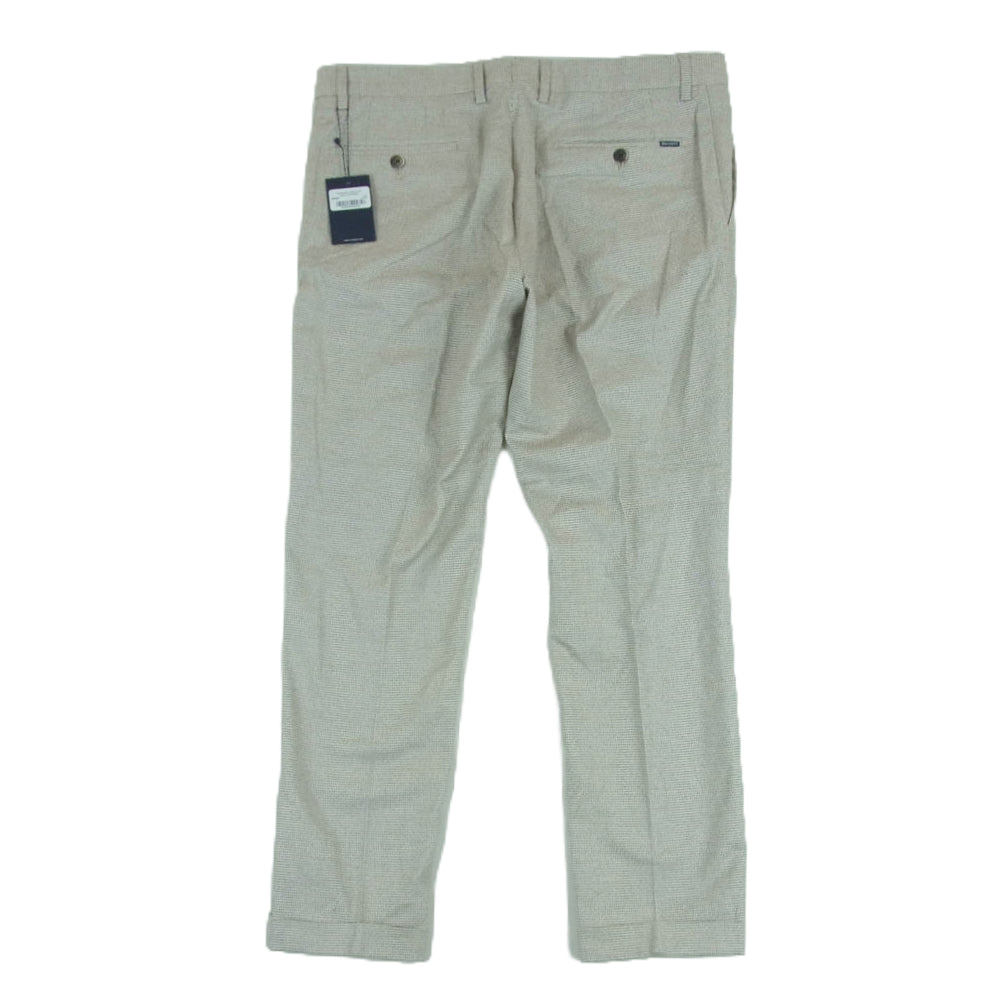HACKETT LONDON ハケットロンドン HM212297R コットン パンツ ポルトガル製 オフホワイト系 ブラウン系 34R【新古品】【未使用】【中古】