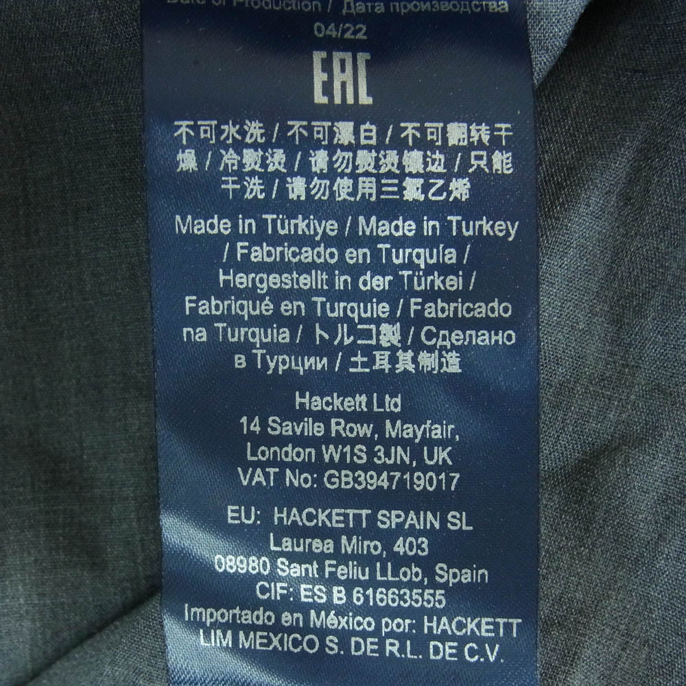 HACKETT LONDON ハケットロンドン HM212367R ウール ヘリンボーン パンツ トルコ製 グレー系 34R【新古品】【未使用】【中古】