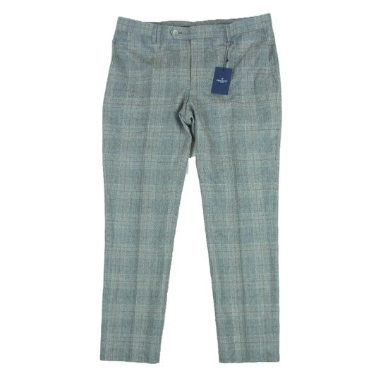 HACKETT LONDON ハケットロンドン HM212257L ウール カシミヤ混 チェック パンツ グレー系 34L【新古品】【未使用】【中古】