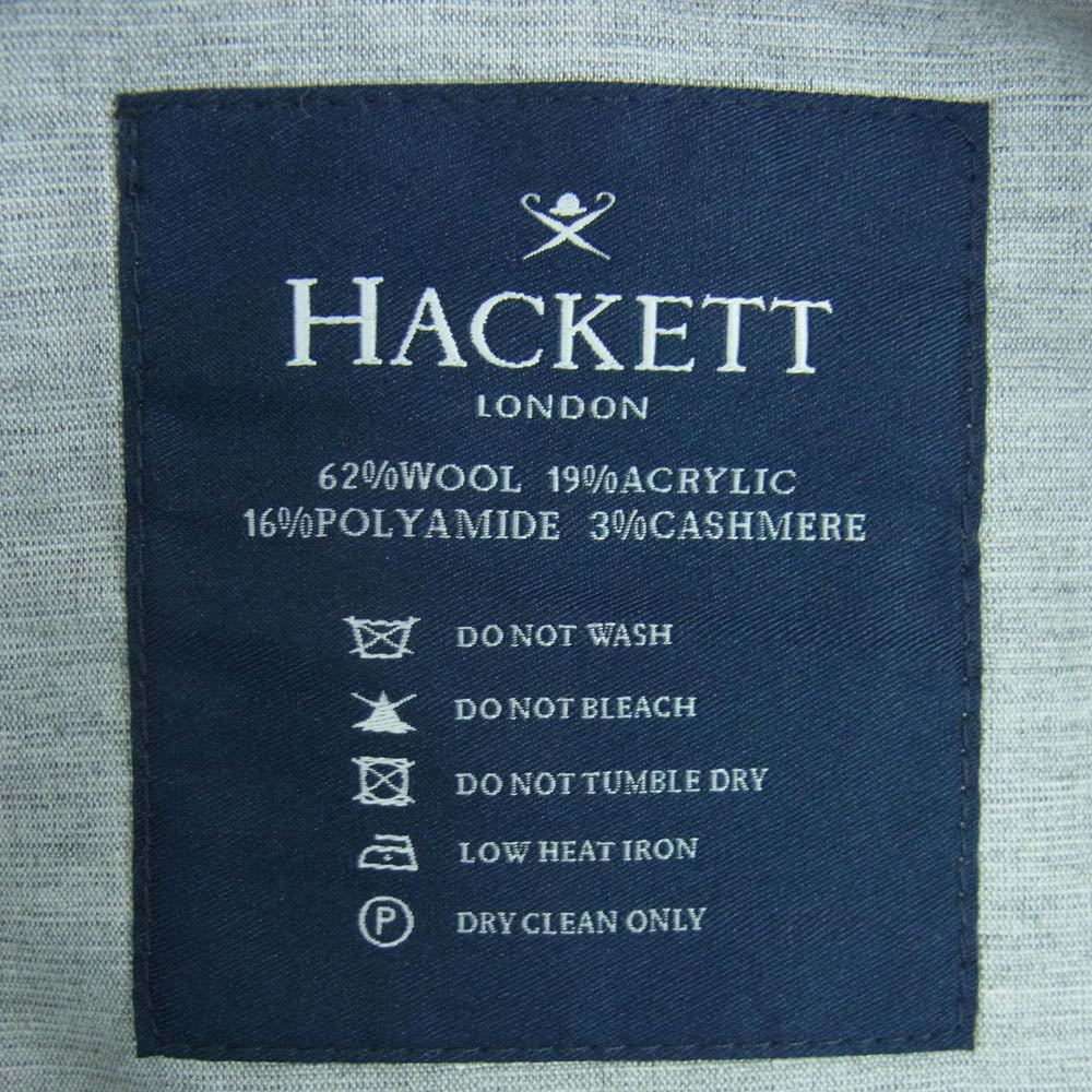 HACKETT LONDON ハケットロンドン HM212257L ウール カシミヤ混 チェック パンツ グレー系 34L【新古品】【未使用】【中古】