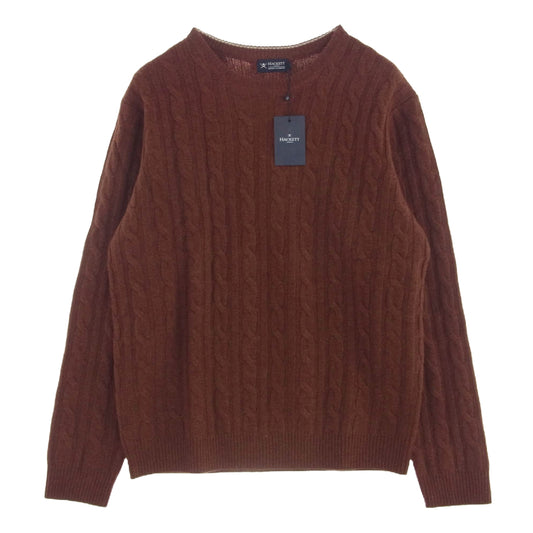 HACKETT LONDON ハケットロンドン HM70285I ウール カシミヤ ケーブル ニット セーター ブラウン系 L【新古品】【未使用】【中古】