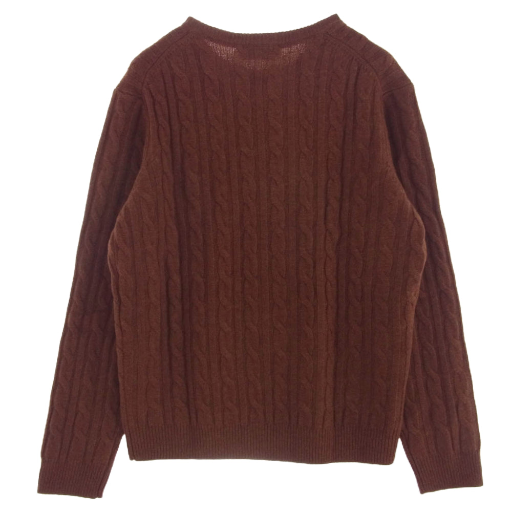 HACKETT LONDON ハケットロンドン HM70285I ウール カシミヤ ケーブル ニット セーター ブラウン系 L【新古品】【未使用】【中古】