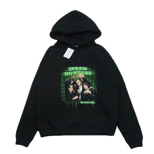 BALENCIAGA バレンシアガ 19SS 556095 TDV15 SPEEDHUNTERS PRINT スピードハンターズ プリント スウェット パーカー ブラック系 S【美品】【中古】