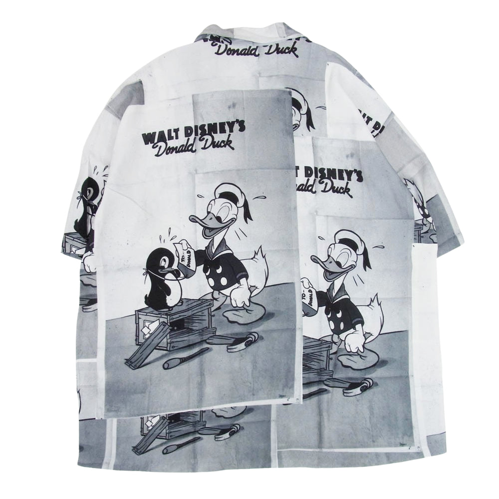PORTER CLASSIC ポータークラシック PC-024-2705 DISNEY V/P PC ALOHA COLLECTION ALOHA SHIRT DONALD DUCK ディズニー ビンテージ ポスター PC アロハコレクション アロハ シャツ ドナルドダック グレー系 XL【新古品】【未使用】【中古】