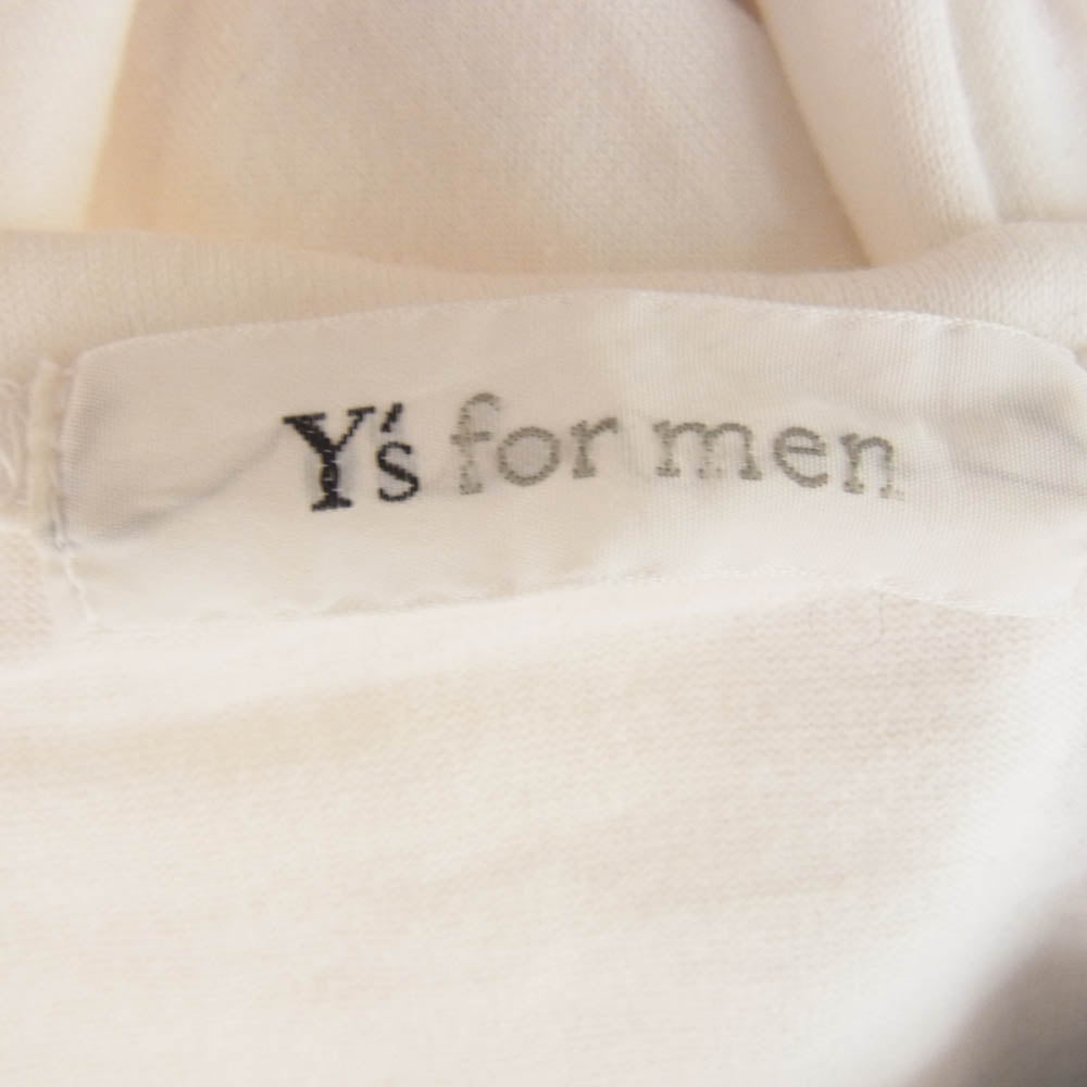 Y's Yohji Yamamoto ワイズ ヨウジヤマモト カラー切替 コットン 半袖 カットソー Tシャツ ホワイト系【中古】