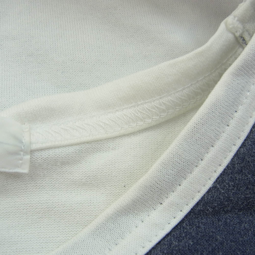 Y's Yohji Yamamoto ワイズ ヨウジヤマモト カラー切替 コットン 半袖 カットソー Tシャツ ホワイト系【中古】