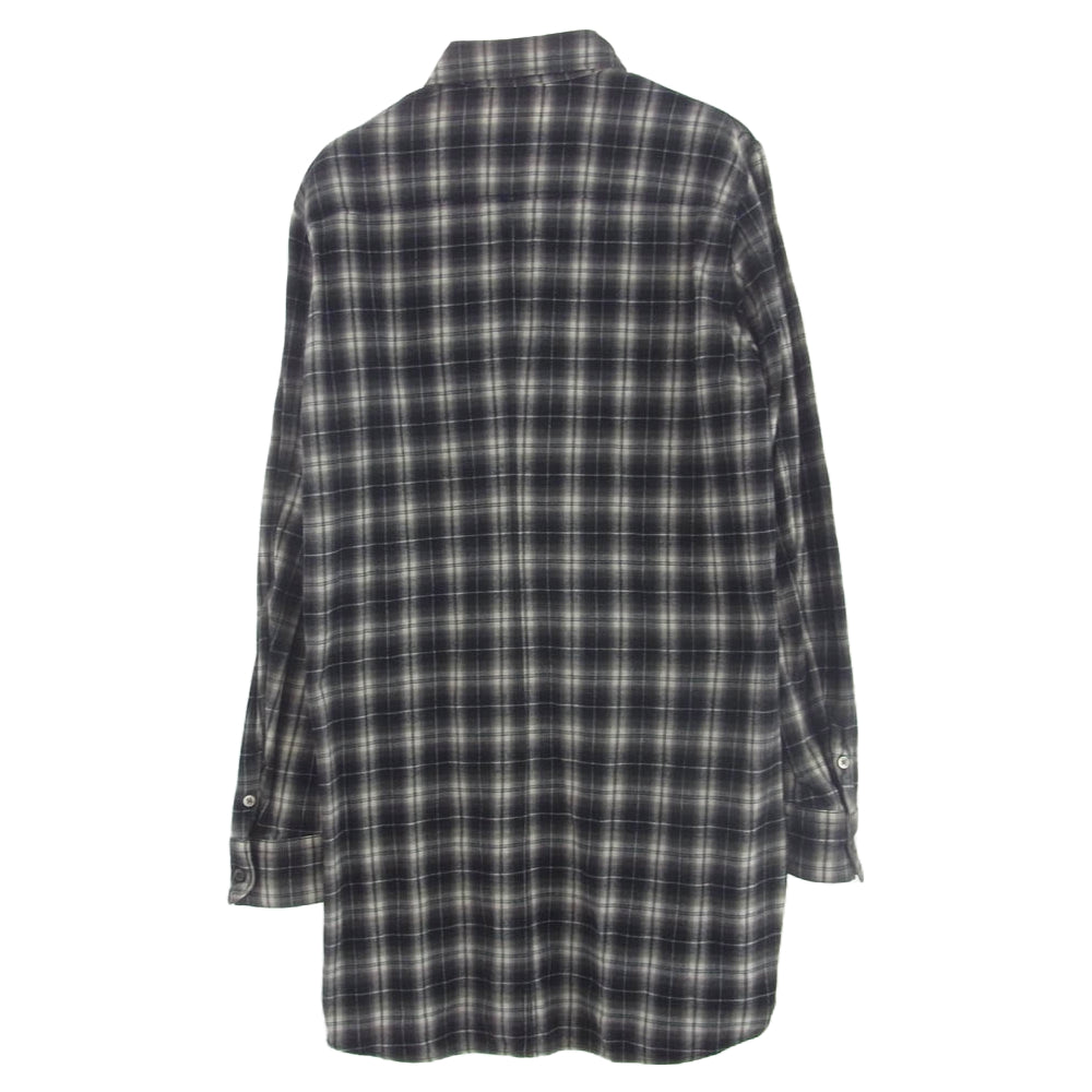 ATTACHMENT アタッチメント オンブレ チェック コットン 長袖 ロング シャツ ブラック系 2【中古】