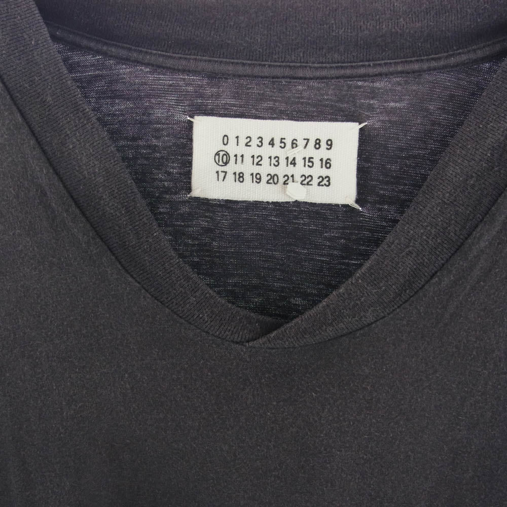 MAISON MARTIN MARGIELA メゾンマルタンマルジェラ 10ライン ここのえタグ Vネック 半袖 カットソー Tシャツ グレー系【中古】