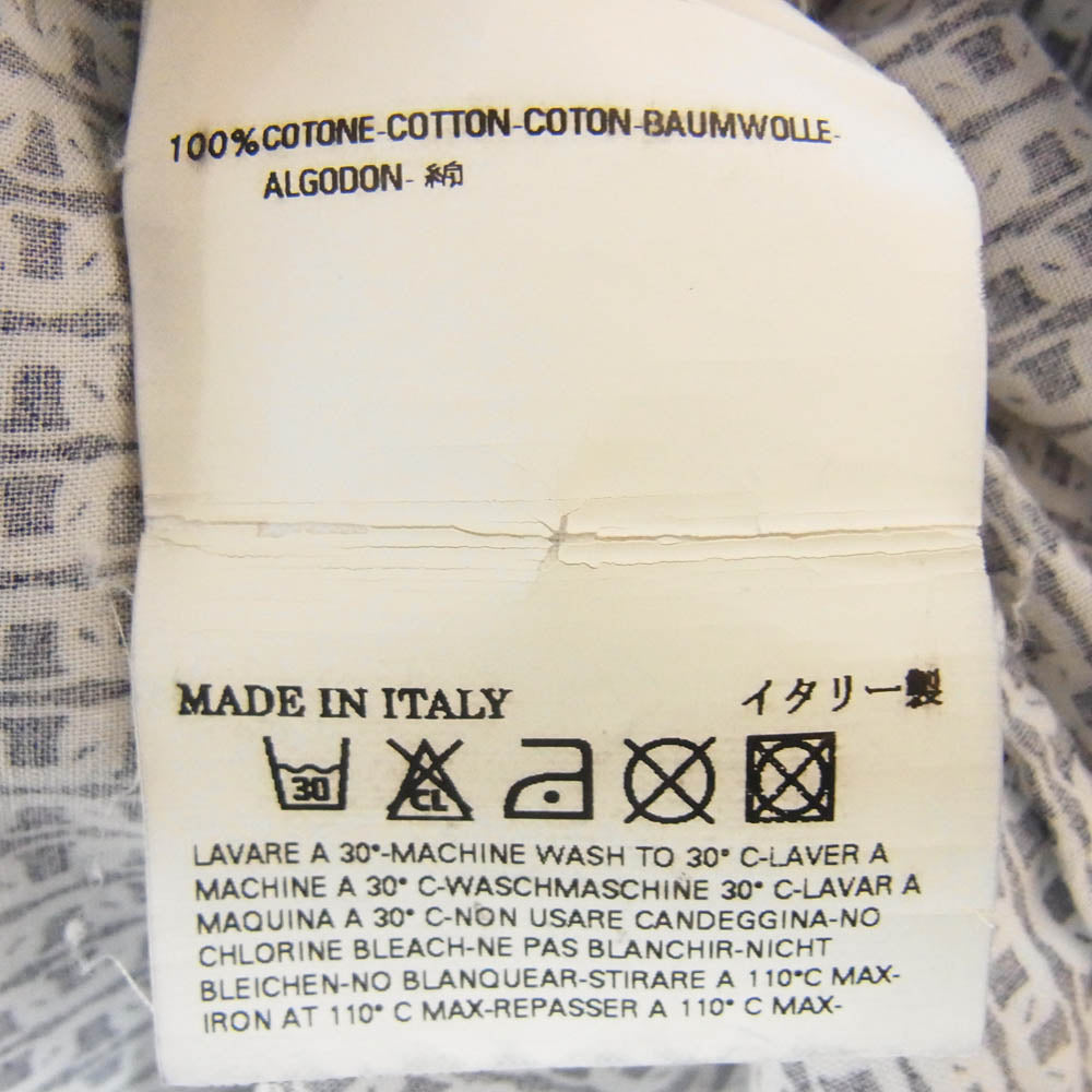 MAISON MARTIN MARGIELA メゾンマルタンマルジェラ 06SS 30 DL010 10ライン ここのえタグ チェーン柄 コットン 長袖 シャツ ブルー系 サイズ表記無【中古】