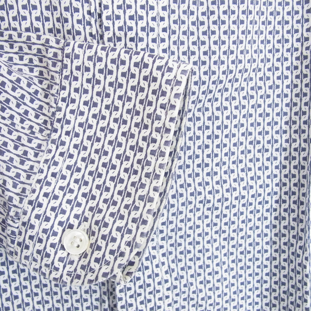 MAISON MARTIN MARGIELA メゾンマルタンマルジェラ 06SS 30 DL010 10ライン ここのえタグ チェーン柄 コットン 長袖 シャツ ブルー系 サイズ表記無【中古】