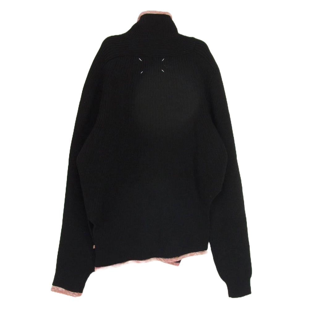 MAISON MARTIN MARGIELA メゾンマルタンマルジェラ 15AW S30HA0837 S15442 10ライン ここのえタグ ハイネック ウール ニット セーター スリット入り ブラック系 L【中古】