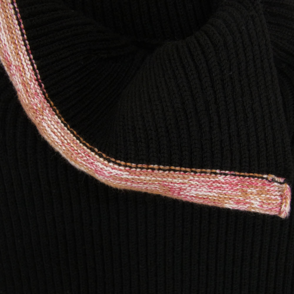 MAISON MARTIN MARGIELA メゾンマルタンマルジェラ 15AW S30HA0837 S15442 10ライン ここのえタグ ハイネック ウール ニット セーター スリット入り ブラック系 L【中古】