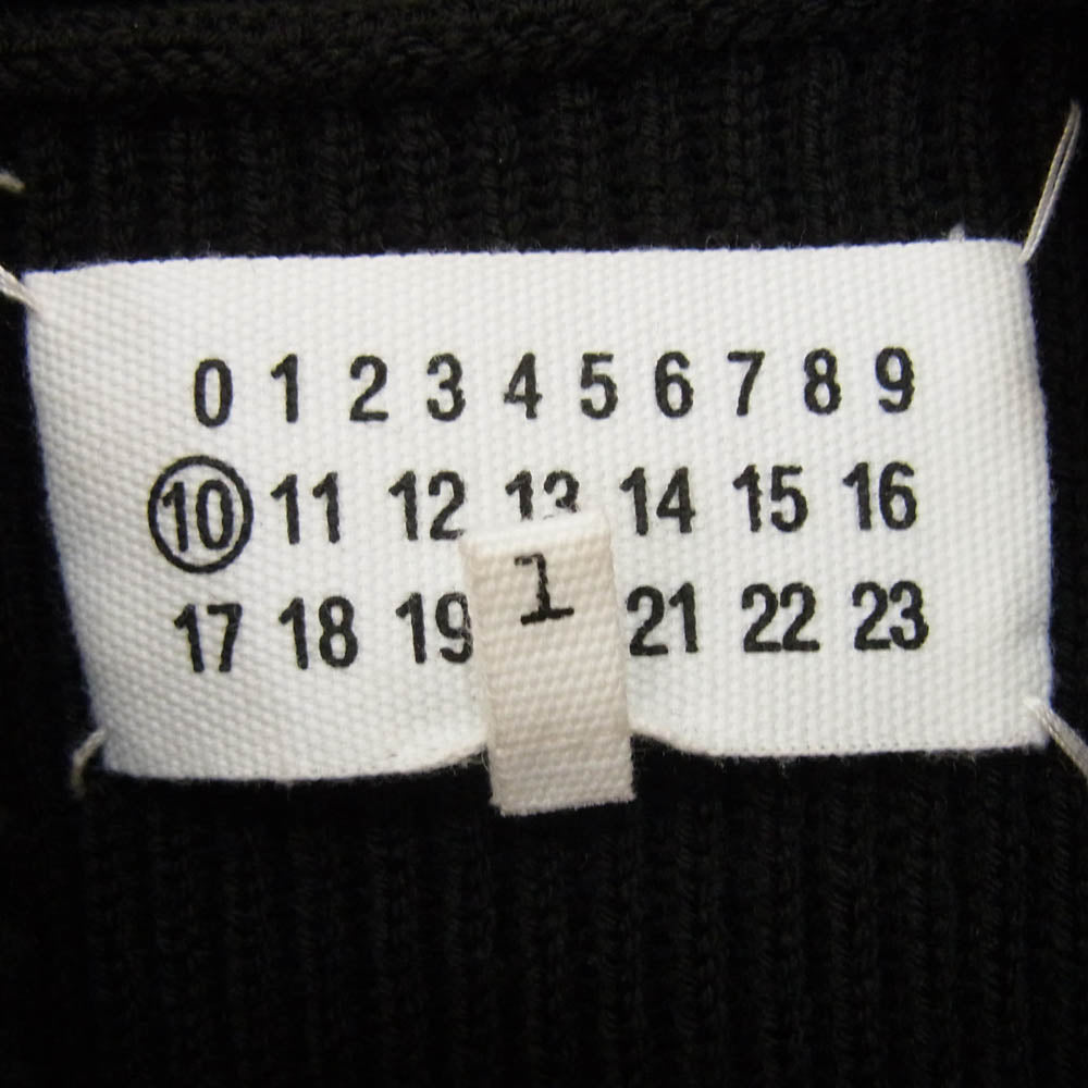 MAISON MARTIN MARGIELA メゾンマルタンマルジェラ 15AW S30HA0837 S15442 10ライン ここのえタグ ハイネック ウール ニット セーター スリット入り ブラック系 L【中古】
