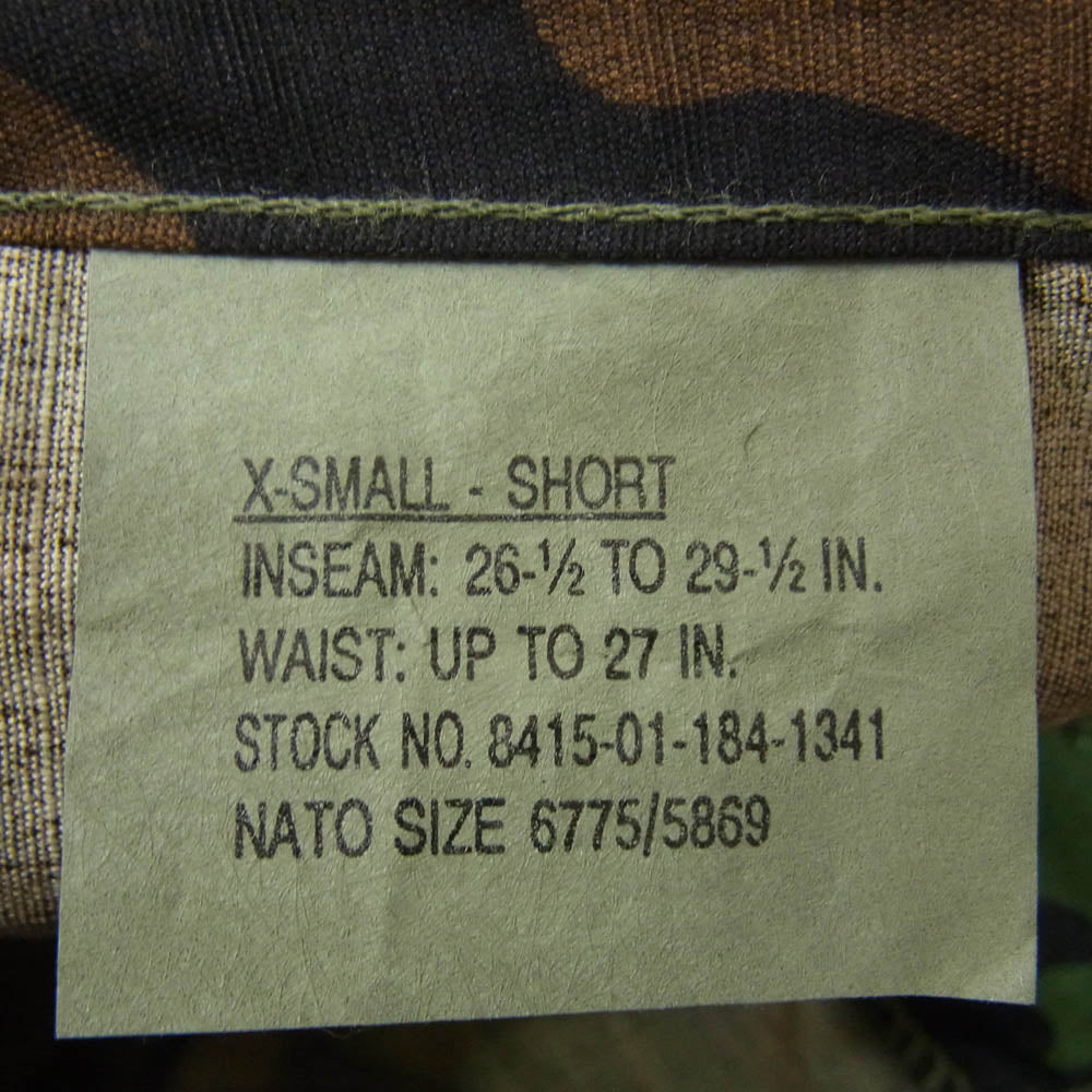 ヴィンテージ dla100-90-c-0316 90s 米軍実物 U.S.ARMY BDU フィールド カーゴ パンツ ウッドランドカモ カーキ系 XS【中古】