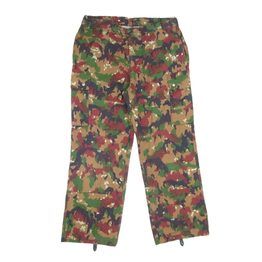 ヴィンテージ スイス軍 M-83 フィールドパンツ アルペンカモ ブラウン系 サイズ表記無【中古】