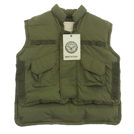 HOUSTON ヒューストン BODY ARMOR ミリタリー ボディー アーマー 中綿 ベスト カーキ系 M【中古】