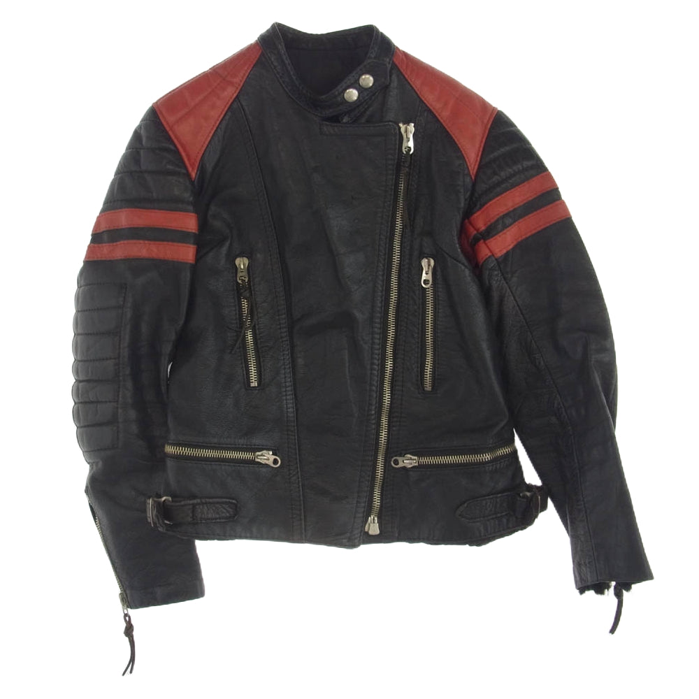 ユーロヴィンテージ RUHRジッパー パデッド レザー ライダース ジャケット ブラック系 サイズ不明【中古】