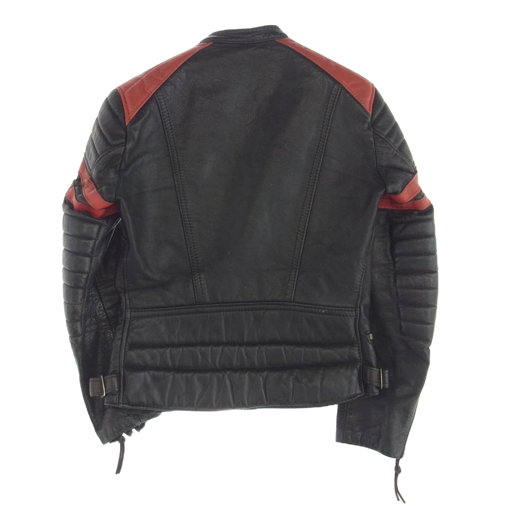ユーロヴィンテージ RUHRジッパー パデッド レザー ライダース ジャケット ブラック系 サイズ不明【中古】