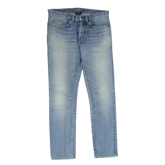 SAINT LAURENT サンローラン 527389 YB477 whiskered skinny jeans ジップフライ スキニー デニム パンツ インディゴブルー系 29【中古】