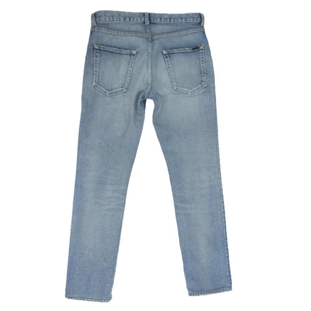 SAINT LAURENT サンローラン 527389 YB477 whiskered skinny jeans ジップフライ スキニー デニム パンツ インディゴブルー系 29【中古】