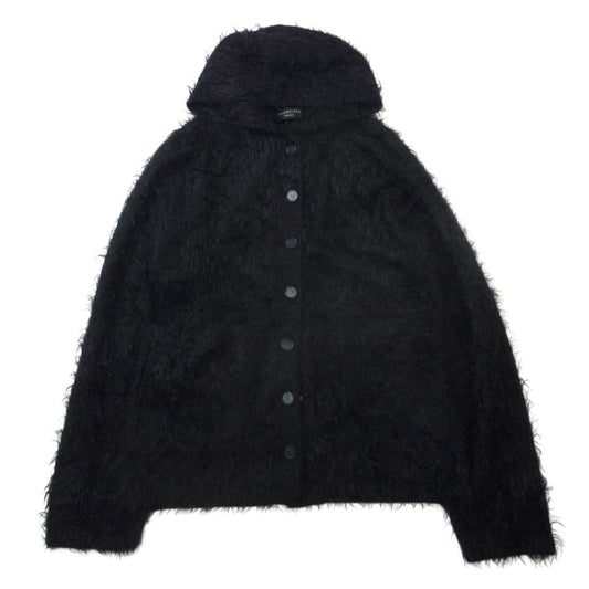 BALENCIAGA バレンシアガ 719001 T1657 Brushed Wool Hooded Cardigan ブラッシュド ウール フード付き カーディガン ブラック系 L【美品】【中古】