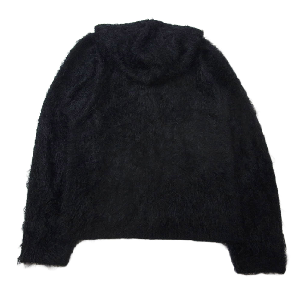 BALENCIAGA バレンシアガ 719001 T1657 Brushed Wool Hooded Cardigan ブラッシュド ウール フード付き カーディガン ブラック系 L【美品】【中古】