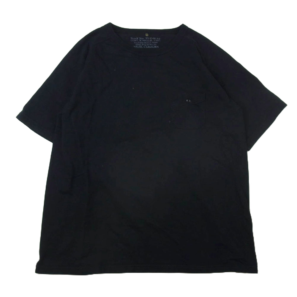 Nigel Cabourn ナイジェルケーボン 8048-00-21030 9.5oz BASIC T-SHIRT コットン 半袖 カットソー Tシャツ ネイビー系 52【中古】