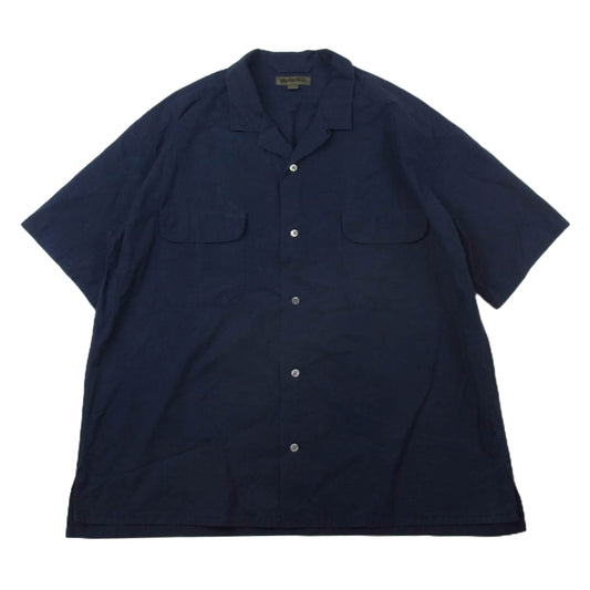 Nigel Cabourn ナイジェルケーボン 8040-00-11302 OPEN COLLARED SHIRT S/S オープンカラー 半袖 シャツ ネイビー系 52【中古】