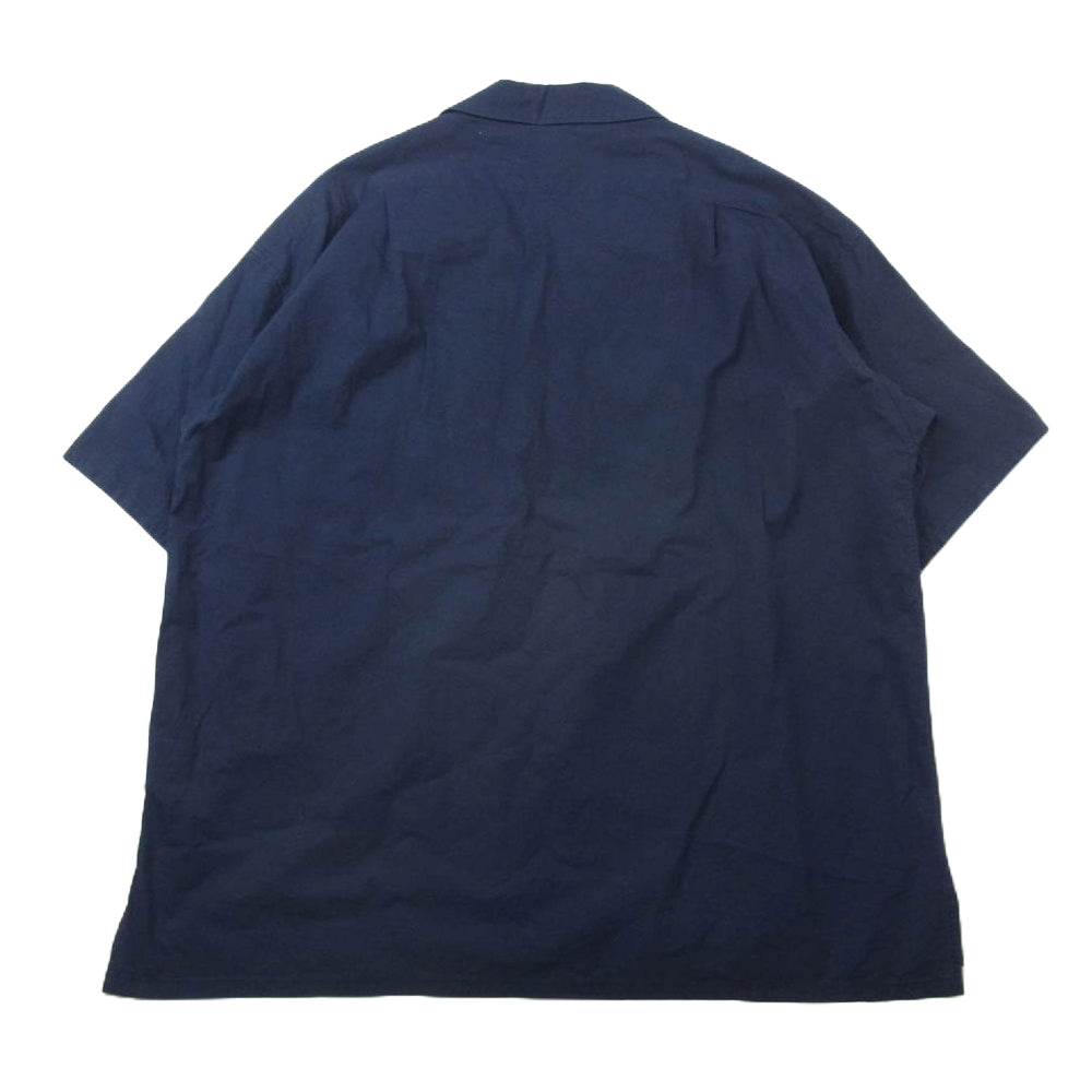 Nigel Cabourn ナイジェルケーボン 8040-00-11302 OPEN COLLARED SHIRT S/S オープンカラー 半袖 シャツ ネイビー系 52【中古】