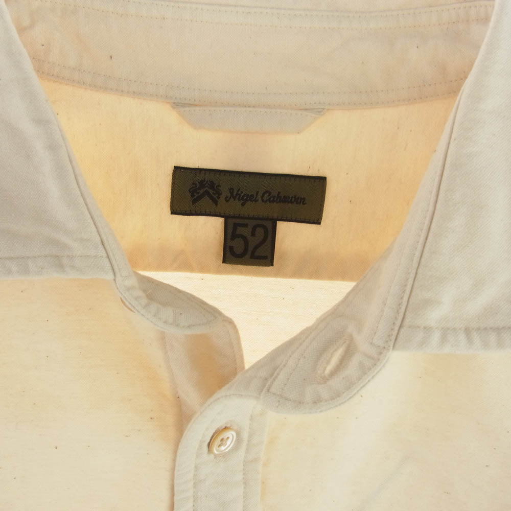 Nigel Cabourn ナイジェルケーボン 8047-00-10000 BRITISH OFFICERS SHIRT ブリティッシュ オフィサーズ 長袖 シャツ オフホワイト系 52【中古】