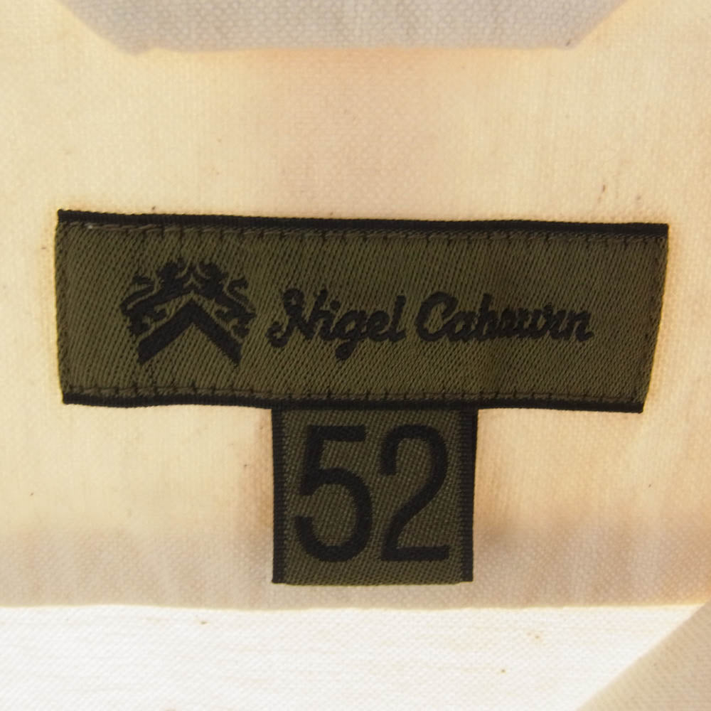 Nigel Cabourn ナイジェルケーボン 8047-00-10000 BRITISH OFFICERS SHIRT ブリティッシュ オフィサーズ 長袖 シャツ オフホワイト系 52【中古】