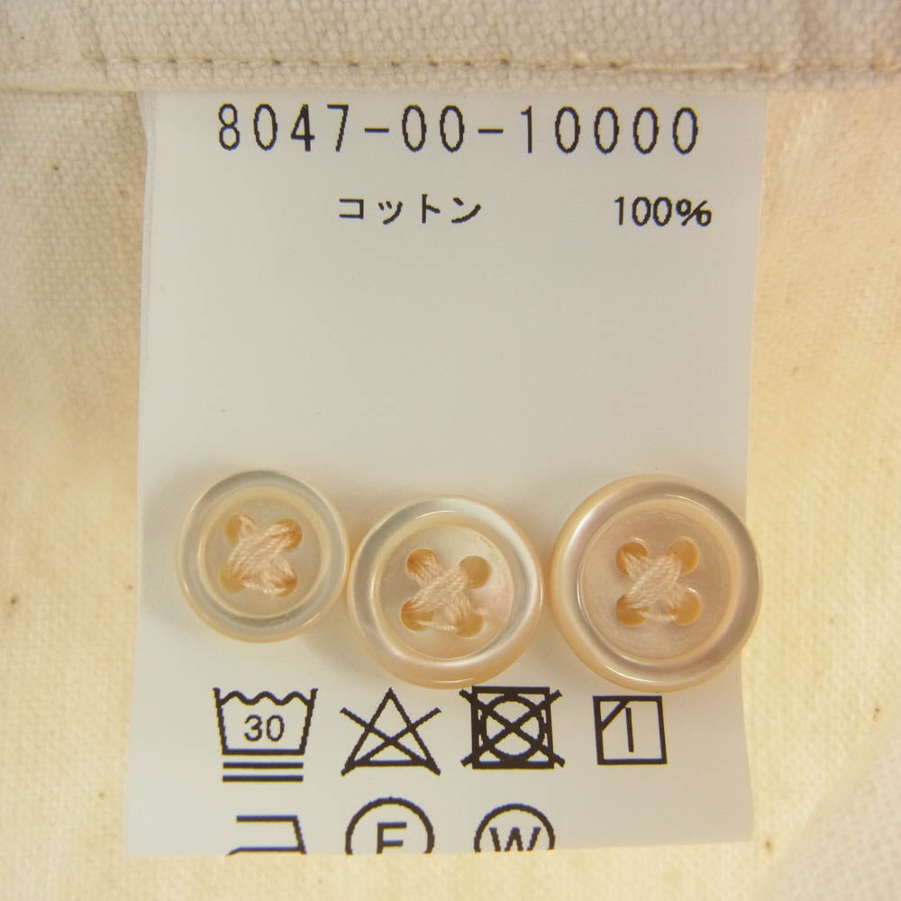 Nigel Cabourn ナイジェルケーボン 8047-00-10000 BRITISH OFFICERS SHIRT ブリティッシュ オフィサーズ 長袖 シャツ オフホワイト系 52【中古】
