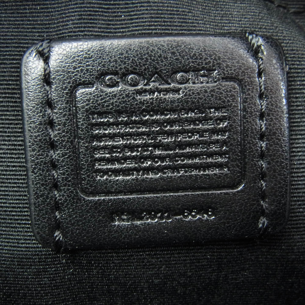 COACH コーチ レザー ウエスト ポーチ ショルダー バッグ シグネチャー柄 ブラック系 ブラウン系【中古】