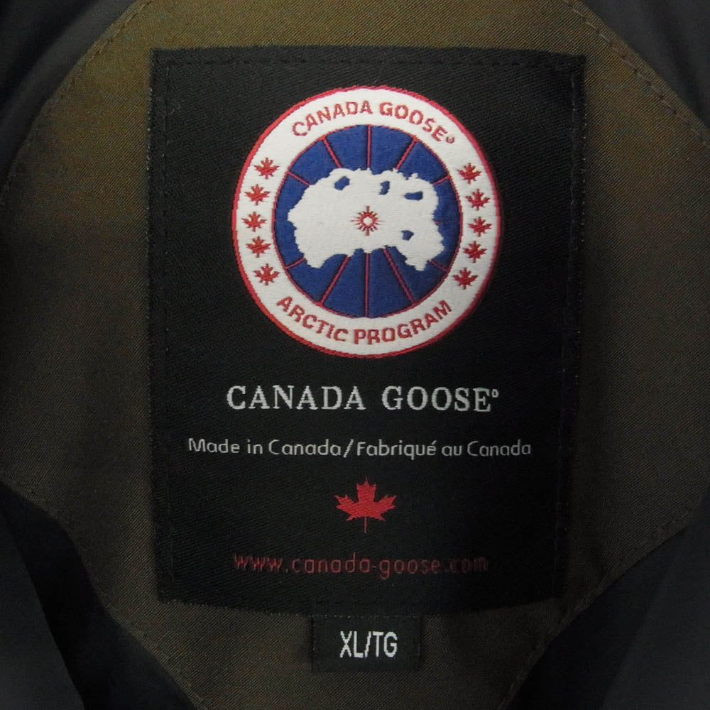 CANADA GOOSE カナダグース 2301JM R 国内正規品 グリフィンインターナショナルタグ RUSSELL PARKA ラッセルパーカ ダウンジャケット カーキ系 XL【中古】