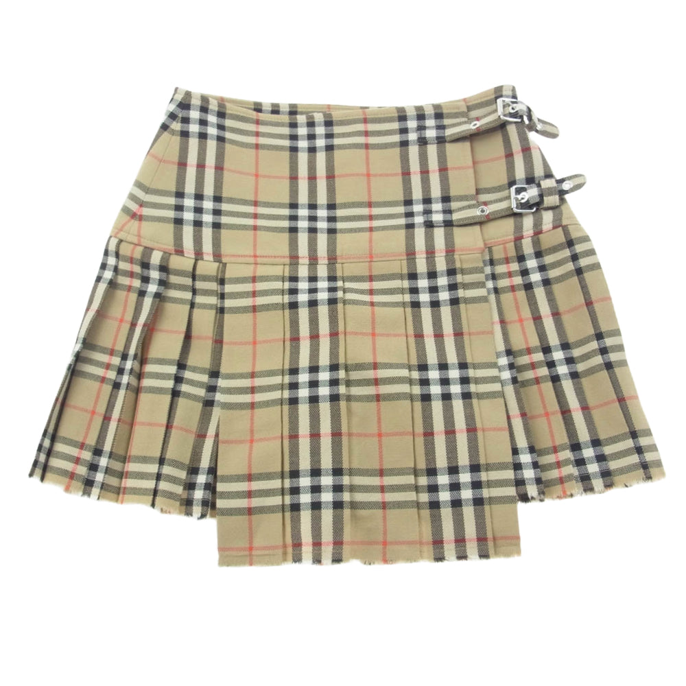 BURBERRY バーバリー 8025832 リカルドティッシ期 ノバチェック ウール キルト スカート ライトブラウン系 34【中古】