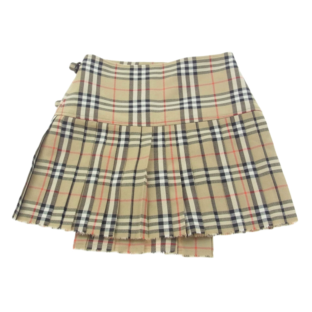 BURBERRY バーバリー 8025832 リカルドティッシ期 ノバチェック ウール キルト スカート ライトブラウン系 34【中古】
