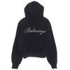 BALENCIAGA バレンシアガ 24SS 767839 TPVP8 バックロゴ ライトストーン コットン ジップアップ パーカー フーディー ブラック系 S【中古】