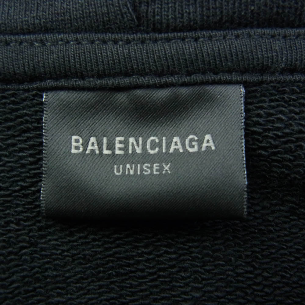 BALENCIAGA バレンシアガ 24SS 767839 TPVP8 バックロゴ ライトストーン コットン ジップアップ パーカー フーディー ブラック系 S【中古】