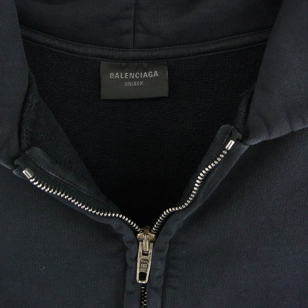 BALENCIAGA バレンシアガ 24AW 803264 TRVP6 × VOGUE ヴォーグ ジップアップ フーディー パーカー ブラック系 L【中古】