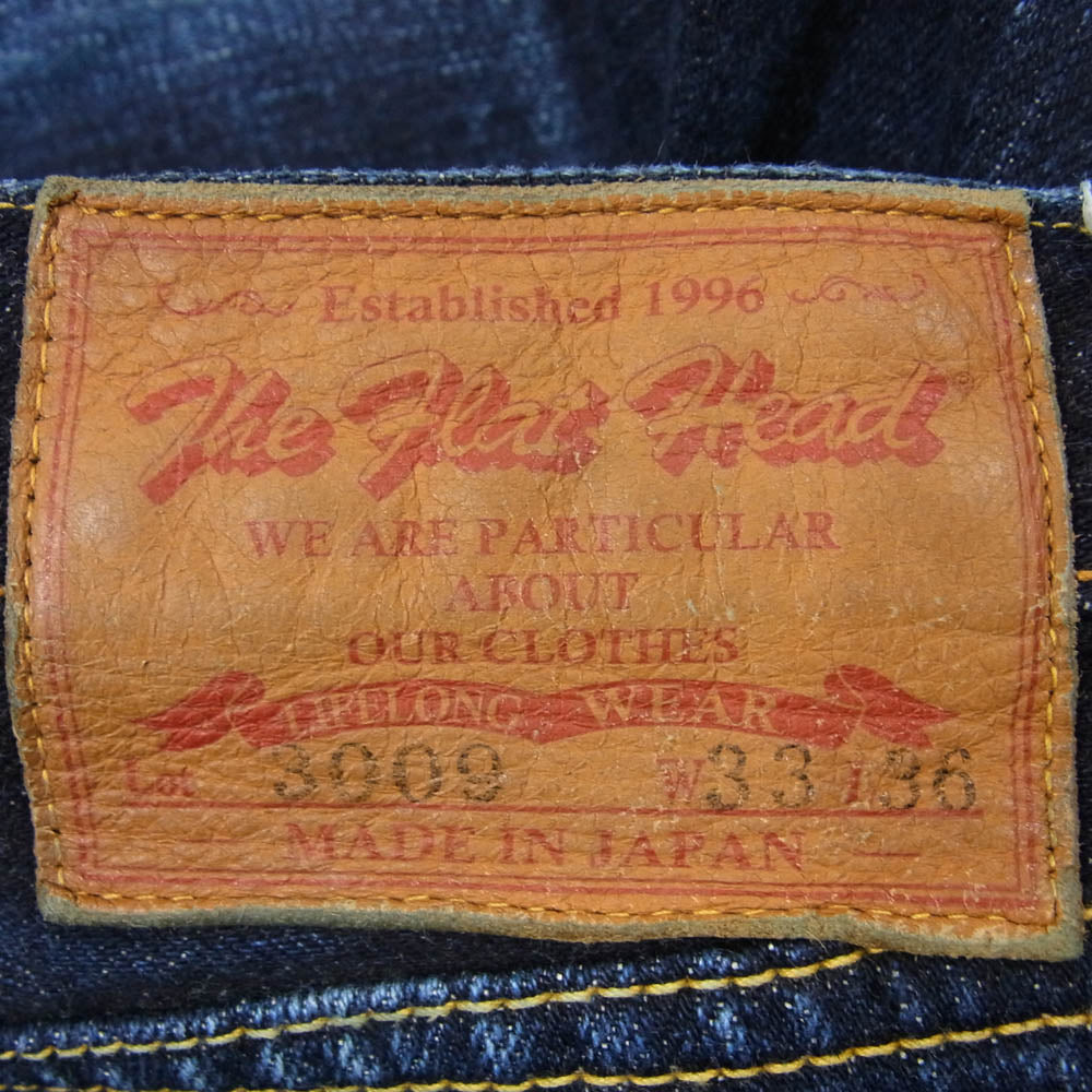 THE FLAT HEAD ザフラットヘッド FN-3009N 14.5oz テーパード ストレート ジーンズ デニム パンツ インディゴブルー系 33【中古】