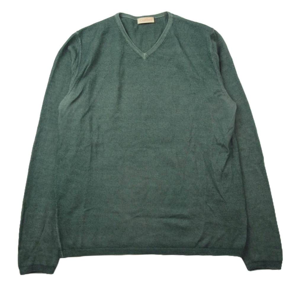 CRUCIANI クルチアーニ Vネック ウール ニット セーター グリーン系 46【中古】