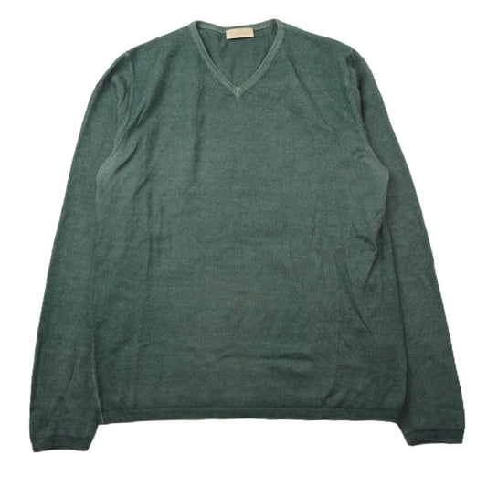 CRUCIANI クルチアーニ Vネック ウール ニット セーター グリーン系 46【中古】