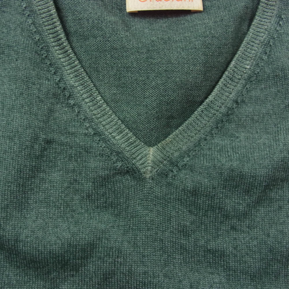 CRUCIANI クルチアーニ Vネック ウール ニット セーター グリーン系 46【中古】