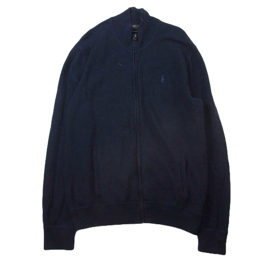 POLO RALPH LAUREN ポロ・ラルフローレン フルジップ ニット カーディガン ネイビー系 L【中古】