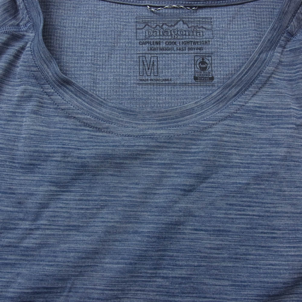 patagonia パタゴニア 45760 Cap Cool Lightweight Shirt  キャプリーン クール ライトウェイト Tシャツ ネイビー系 M【中古】