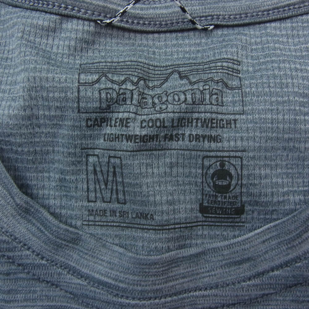 patagonia パタゴニア 45760 Cap Cool Lightweight Shirt  キャプリーン クール ライトウェイト Tシャツ グレー系 M【中古】