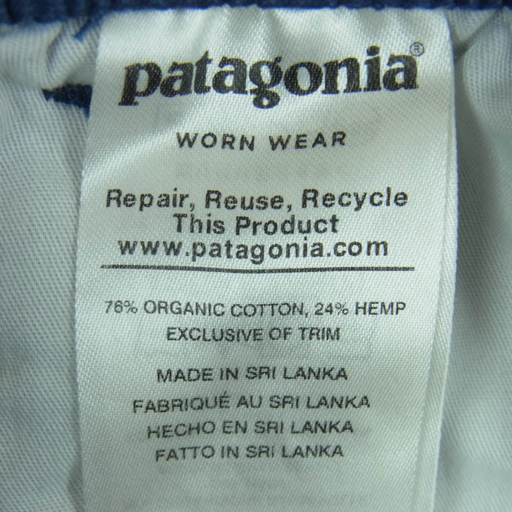 patagonia パタゴニア 55515 ライトウェイト オールウェア ヘンプ ボレー パンツ スリランカ製 ブルー系 L【中古】